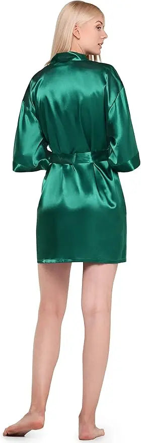 Pajamas women summer European and American ladies lace-up bathrobe sexy morning gown home dress can wear ice silk robe